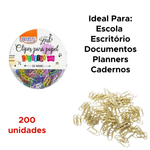 Clips Metálico Mini Dourado / Colorido 200 Unidades Tamanho 5