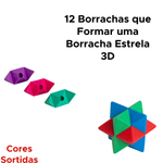 Borracha Estrela 3d Divertida 12 Unidades Colorida Material Escola Faculdade Para Meninos E Meninas