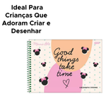 Caderno de Desenho Cartografia 80Fls Minnie Arts