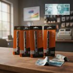 Kit 5 Canetas Detectoras De Cédulas Dinheiro Jocar Office - Preto