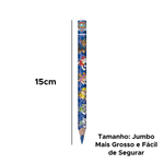 Lápis De Cor Jumbo Patrulha Canina Triangular Com 12 Cores Para Lembrancinhas De Aniversário Revenda