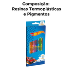Lápis De Cor Hot Wheels 12 Cores Sextavado Para Lembrancinhas De Aniversário Revenda Em Atacado