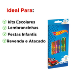 Lápis De Cor Hot Wheels 12 Cores Sextavado Para Lembrancinhas De Aniversário Revenda Em Atacado