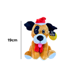 Cachorro De Pelucia Para Decoração De Natal Enfeite Natalino Gorro De Papai Noel