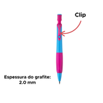 Lapiseira 2.0mm Pop Line Com Apontador Plástica Material Escolar Faculdade Para Criança Adulto