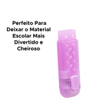 Kit Borracha + Refil Sweet Fruit Com Cheirinho De Fruta Material Escolar
