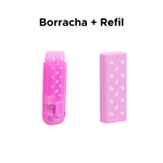 Kit Borracha + Refil Sweet Fruit Com Cheirinho De Fruta Material Escolar