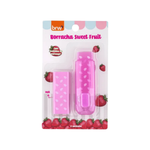 Kit Borracha + Refil Sweet Fruit Com Cheirinho De Fruta Material Escolar