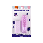 Kit Borracha + Refil Sweet Fruit Com Cheirinho De Fruta Material Escolar