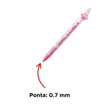 Caneta Gel Retrátil Apagável Holic mi-au 0.7mm Tris Linha Pets Pata Material Escolar