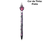 Kit Com 3 Canetas Gel Retrátil Apagável Holic mi-au 0.7mm Tris Linha Pets Pata Material Escolar