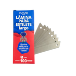 Kit Com 100 Lâminas Para Estilete Largo 18mm Futuro Profissional