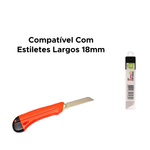 Kit com 100 Lâminas para Estilete Largo 18mm Lâmina Grande Leonora