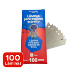 Kit Com 100 Lâminas De Estilete Fino 9mm Profissional Refil Lâmina Estilete