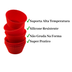 Forma Cupcake De Silicone Com 6 unidades Resistente 