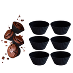 Forma Cupcake De Silicone Com 6 unidades Resistente 