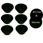 Forma Cupcake De Silicone Com 6 unidades Resistente 