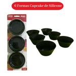 Forma Cupcake De Silicone Com 6 unidades Resistente 