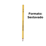 Lapis Preto Hb Dourado Resina Sextavado Material Escolar