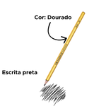 Kit Com 18 Lapis Preto Hb Dourado Resina Sextavado Material Escolar
