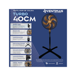 Ventilador de Coluna Oscilante 40cm Turbo 126W Preto/Bronze 127V
