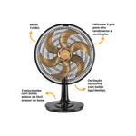Ventilador De Mesa 40cm Turbo Preto/Bronze Hélice 6 Pás 127v Ventimais 126w