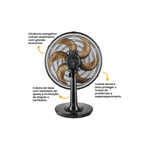 Ventilador De Mesa 40cm Turbo Preto/Bronze Hélice 6 Pás 127v Ventimais 126w