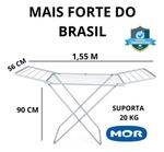 Varal De Chão Com Abas Grande 155cm Branco Resistente Mor