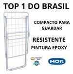 Varal De Chão Com Abas Grande 155cm Branco Resistente Mor