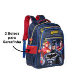 Mochila Liga Da Justiça Infantil Para Menino Escola Resistente Confortável Super-Heróis
