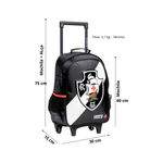 Mochila Com Rodas Vasco Infantil Juvenil Com Alça Retrátil