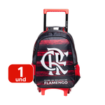 Mochila Mala Com Rodas e Alças Flamengo Oficial Para Viagem Infantil Juvenil