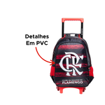 Mochila Mala Com Rodas e Alças Flamengo Oficial Para Viagem Infantil Juvenil