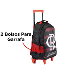 Mochila Mala Com Rodas e Alças Flamengo Oficial Para Viagem Infantil Juvenil