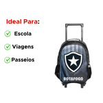 Mala Com Rodas Botafogo Mochila Infantil Juvenil Com Alça Retrátil