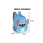Mochila Stitch Angel Infantil Juvenil Pelúcia Para Escola Mala de Costas