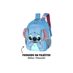 Mochila Stitch Angel Infantil Juvenil Pelúcia Para Escola Mala de Costas