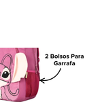Mochila Stitch Angel Infantil Juvenil Pelúcia Para Escola Mala de Costas