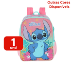 Mochila Escolar Stitch Infantil Bolsa de Costas Material Escolar