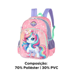 Mochila Bolsa Infantil Para Escola Material Escolar Unicórnio