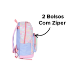Mochila Bolsa Infantil Stitch Escolar 100% Poliéster Resistente Com Alça Grande Reforçada
