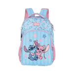 Mochila Bolsa Infantil Stitch Escolar 100% Poliéster Resistente Com Alça Grande Reforçada