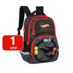 Mochila Bolsa Infantil Hot Wheels De Costas Para Escola 100% Poliéster