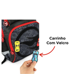 Mochila Bolsa Infantil Hot Wheels De Costas Para Escola 100% Poliéster