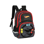 Mochila Bolsa Infantil Hot Wheels De Costas Para Escola 100% Poliéster