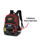 Mochila Bolsa Infantil Hot Wheels De Costas Para Escola 100% Poliéster