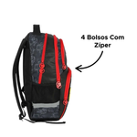 Mochila Bolsa Infantil Hot Wheels De Costas Para Escola 100% Poliéster