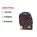 Mochila Casual Frutas Poliéster Convoy Feminina Material Escolar Universidade