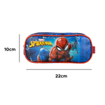 Kit Mochila + Estojo Infantil Homem Aranha Spider Grande Escolar Para Menino