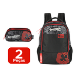 Kit Mochila Enaldinho com Estojo 3 Divisões Juvenil Escolar